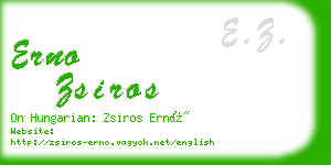 erno zsiros business card